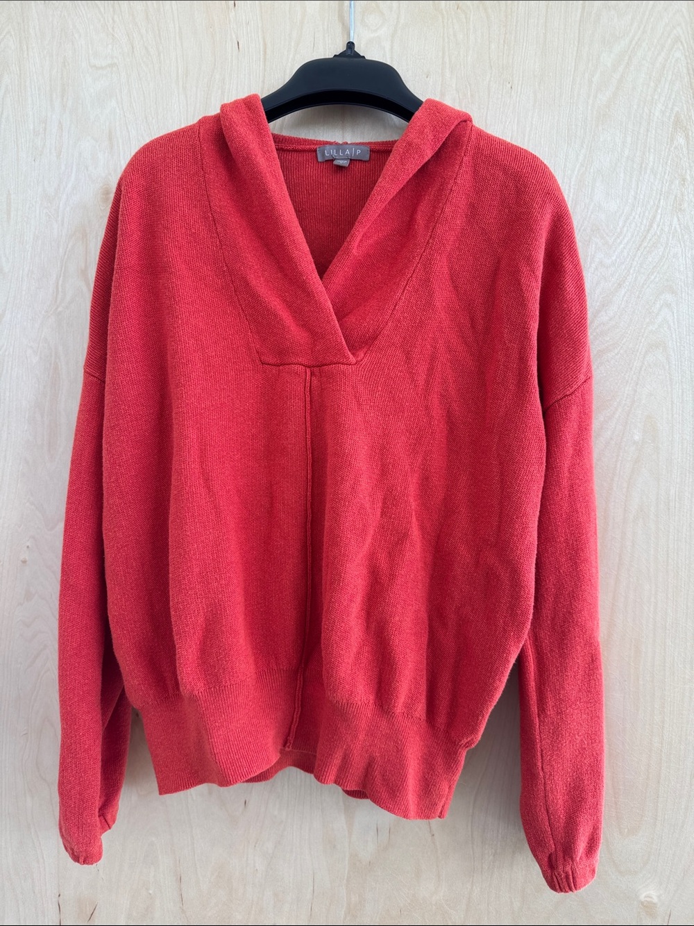 Lilla P Red V-Neck Pullover Sweater